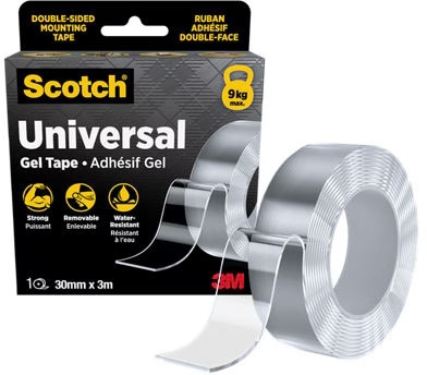 Banda de montare universala tip gel Scotch 3M, transparenta, 30 mm x 3 m, 1 rola/pachet